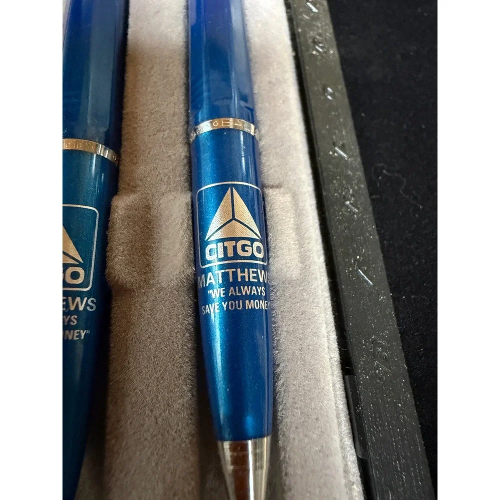 Vintage Ballograf Epoca Citgo Matthews Pen and Pencil Set Made in Sweden Blue
